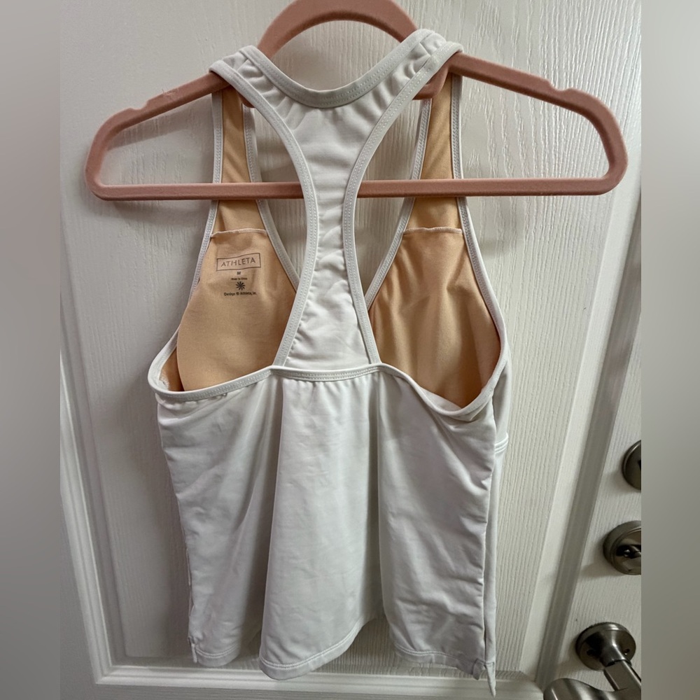 Athleta Cream Racerback Tank Top - Picture 2 of 5